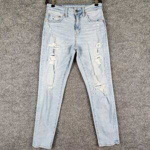 American Eagle Jeans Airflex+ Slim Distressed Ripped Light Wash Mens 28x30